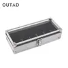 OUTAD FODE 6 GRID Slots Watches Display Storage Square Box Case Aluminium Watches Boxes Jewelry Decoration Case Gift294V