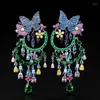 Stud Earrings Zlxgirl Jewelry Fashion Water Drop Cubic Zircon Butterfly African Beads Wedding Dress Earring Ears Earing VAZ