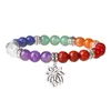 Bracelets de charme 7 Chakra Cristal Naturel Pierres Semi-précieuses Rock Quartz Énergie Perle Bracelet Femmes Reiki Guérison Dangle Bracelet Bijoux