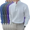 Camisas casuales para hombres Color sólido de manga larga Camiseta de otoño de primavera europea de primavera europea