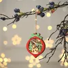 Christmas Decorations Tree Pendant Ornament Gift Luminous Wooden Color Five Pointed Star Automobile