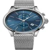 New Men 's Watch 1513441 Blue Dial Sliver Mesh Watchband Fashion Watch Watcher Men294S