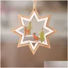 クリスマスの装飾ツリー小さなペンダント木製五虫ベルペンダントギフトドロップデリバリーホームガーデンフェスティブパーティー用品dh1gl