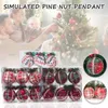 Juldekorationer 3st Red Plaid m￥lade bollar tr￤d ornament present pvc boll h￤ngande semesterfest dekor h￤nge hem