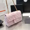 CC marka torby na ramię Women Wczesną wiosną mini tweed klapy klasyczne designerskie pikowane portfele wełniane złoto metalowe łańcuch sprzętu crossbody torebki francuskie francuskie