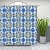 Shower Curtains Geometric Curtain Linked Bold Shapes 70s Vintage Minimalist Pattern Bohemian Design Cloth Fabric Bathroom Decor