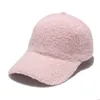 Capinho de lã de lã de cordeiro quente de inverno Capinho de beisebol Sherpa Meninas Meninas Solid Snapback Chapéu de hip-hop ajustável