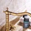 Robinets de lavabo de salle de bains, robinet de lavabo à Double plomb, lavabo Antique tout en cuivre, bas Style européen