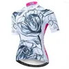 Racing Jackets 2022 Keyiyuan Summer Road Bike Riding Equipment Snel droge ademende vrouwen kleur roze korte mouw top