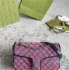 Designer-Migliore qualità Designer Luxury Marmont Borsa a tracolla trapuntata piccola 443497 Borse a tracolla con catena in tela nera rosa