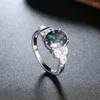 Wedding Rings High Quality Black Gold For Women Girls AB Color Cubic Zirconia Crystal Bridal Finger Ring
