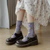 Femmes chaussettes Harajuku rétro à volants froufrous femme japonais Kawaii mignon mode coréenne coton Long Tube équipage mince pour filles dames