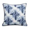 Pillow Cover 45x45cm For Sofa Living Room Bedroom Home Decor Case Mediterranean Style Blue White Tie Dye Linen Print