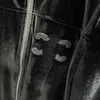 Giacche invernali firmate da donna CE velluto abito casual cappotto con cerniera pantaloni dritti cuciture in bianco e nero disegno ricamo set in due pezzi