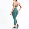 Aktiva uppsättningar 2 -stycken Set Women Sport Outfits Yogakläder Summer Sports Bras Leggings Pants Workout Gym Passar Kvinnor