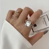 Mode zilveren kleur minimalistisch onregelmatige twined vinger ringen creatieve geometrische openingsringen voor vrouwelijke meisjes sieraden