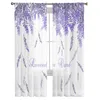 Cortina de cortina de lavanda ilha flor cortinas pura para a sala de estar decoração de decoração home window voile tule drapes