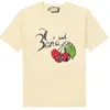 T-shirt feminina designer de luxo primavera e verão T-shirt com estampa de cereja manga curta algodão casual solta qualidade original 9D3J