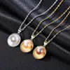 European Minimalist Design Shell Pearl S925 Silver Pendant Halsband smycken mode Sexiga kvinnor pläterade 18k guld utsökt halsbandskedja tillbehör