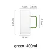 Mugs 400ml Square Glass Handle Mug Party Juice Beer Transparent Milk Coffee Cup Microwave Safe Office Couple Cups Drinkware