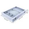 Jewelry Pouches Multifunction Slit Box With Glass Lid Velvet Earring Tray For Display And Storage