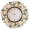 Wall Clocks Enamel Butterfly Clock Living Room Home Fashion European Style Light Luxury Creative Art Decoration Quartz