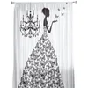 Tenda Farfalla Abiti Lampadario Ragazza Tende Tulle Bianco E Nero Per La Decorazione Del Soggiorno Cucina In Voile Trasparente In Chiffon