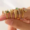 2023 Designer Zircon serpentine Ring 18K Gold plated Crystal Titanium Steel Wedding Set Rings for Women Diamond The opening is adjustable on the jewelry