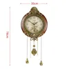 Horloges murales Américaine En Bois Massif Silencieux Balançoire Horloge Salon Style Européen En Métal Décoration Créative Grand Pendule À Quartz