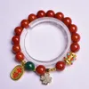 Strand Rétro Naturel Sud Agate Rouge Jaspe Ronde Pierres Semi-précieuses Perles Bracelet Personnalisé Pour Femmes Bijoux De Guérison Accessoires