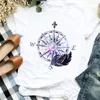 Women's T Shirts Female Shirt Clothes Top Graphic T-shirt Women Lady 90s Floral World Travel Dream Fashion Cute Print Casual Tee Womens