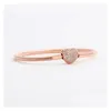 Bracelets de charme Luxury Fashion 18K Rose Gold CZ Diamond Heart Original Box pour Pandora 925 Sier Bracelet de chaîne de serpent lisse Drop del Dhvua