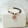 Bangle Retro Simple Garnet Handmade Women Fashion Natural Stone Armband Girl Jewelry