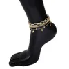 Bracelets de cheville mode européenne et américaine croix sauvage creux multicouche ornements de pied femmes simples plusieurs étoiles perles rondes