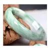 Bangle Jade Green Gemstone Vintage Bracelets Charm Pure Natural Bracelet Wedding Gift For Women Drop Delivery Jewelry Dh6Us