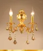 Wall Lamps 2022 Europe Gold Alloy LED Crystal Sconce Lamp Indoor With 1 Lights 2 For Bedroom Lighting