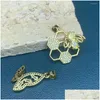 H￤nghalsband Fashion Bee Butterfly Halsband f￶r DIY -smycken som g￶r metallpl￤terad guld Shiny Zircon Earring Charm -tillbeh￶r DRO DHX7O