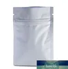Classique mat blanc refermable feuille d'aluminium fermeture éclair paquet pochette sac de stockage des aliments thé collations à long terme 200 pcs/lot