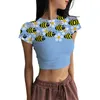 T-shirts Femmes Chemise d'été Femmes Vêtements de mode Kawaii 3D Bee Imprimer Graphique T-shirt Femme Manches courtes Femme Casual AnimalClothes