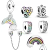 Charms 925 Sterling Sier Wysokiej jakości specjalna oferta wisiorek Moda Rainbow Love Phires odpowiednie dla Pandora Bransoletka panie JE DHVC8