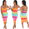 Vestidos casuais mulheres vestido de corpo sexy bodyless bastão sem mangas bainha impressa spaghetti tira slim fit midi feminino clube verão 2022