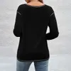 Vrouwen shirts mode massieve kleur losse binding knop onregelmatige t-shirt lange mouw blouses plus size s-5xl