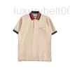 Men's Polos designer Ribbon collar cotton polo double G embroidered short sleeved shirt t-shirt for men in Paris 4P87