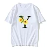 Camisetas masculinas Nome personalizado combinação moda verão feminino letra de flores de camiseta FONTE A B C D E F G MANEIRA DE MANEIRA DE MONE