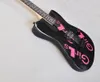 6 Strings Black Electric Guitar with Girls Sticker Rosewood Grepboard Kan anpassas efter önskemål