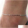 Anklets Simple Woman Casual/Sporty Gold Sier Color Chain Women Ankelarmbandsmycken T200714 2283 Q2 Drop Delivery Dhntx