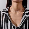 Collier de tour de cou cross à la mode de mode Femmes Collier de chaîne argentée or de clavicule décontractée Bijoux