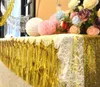 Feestdecoratie goudfolie franje gordijn klatergoud touw glanzende glinige tassel bruiloft po stand achtergrond 35 120 cm 50 stcs groothandel