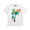 T-shirt da donna firmata I nostri vestiti sono t-shirt a maniche corte T-shirt in cotone lavorato a maglia con stampa Rainbow Coconut Ocean View Letter CPYQ