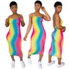 Vestidos casuais mulheres vestido de corpo sexy bodyless bastão sem mangas bainha impressa spaghetti tira slim fit midi feminino clube verão 2022